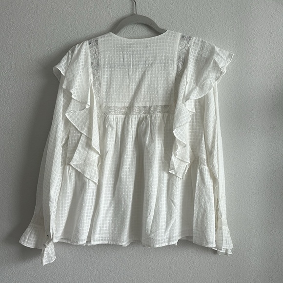 White Ruffled Button Down - Picture 4 of 4